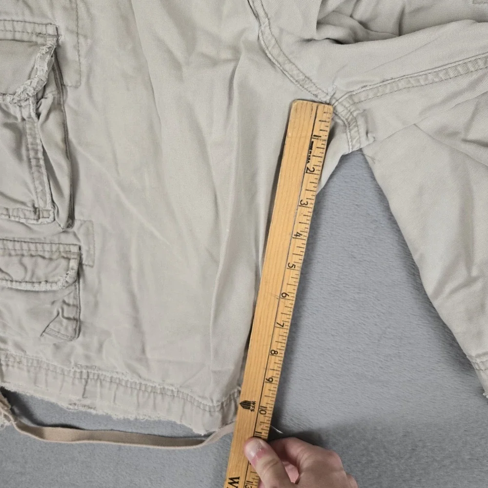 Abercrombie & Fitch Cargo Shorts 34 Beige Vintage Fatigues Military Distressed